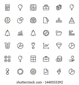 Financial administration line icon set. Collection of high quality black outline logo for web site design and mobile apps. Vector illustration on a white background