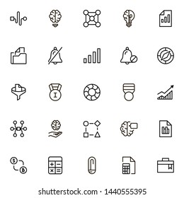 Financial administration line icon set. Collection of high quality black outline logo for web site design and mobile apps. Vector illustration on a white background