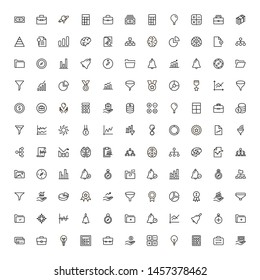 Conjunto de iconos de línea de administración financiera. Colección de logotipo de esquema negro de alta calidad para diseño de sitios web y aplicaciones móviles. Ilustración del vector en un fondo blanco