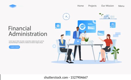 Financial Administration Vector Illustration Concept , Suitable for web landing page, ui, mobile app, editorial design, flyer, banner, and other related occasion