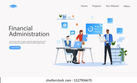 Financial Administration Vector Illustration Concept , Suitable for web landing page, ui, mobile app, editorial design, flyer, banner, and other related occasion