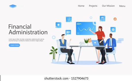 Financial Administration Vector Illustration Concept , Suitable for web landing page, ui, mobile app, editorial design, flyer, banner, and other related occasion