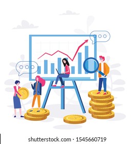 Financial Administration, Vector illustration.for web banner, infographics, mobile website. Calculating Payment, Salary or Taxes. Financial Administration