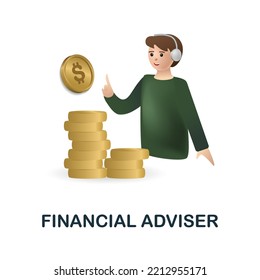 Financial Adviser icon. 3d illustration from brain procces collection. Creative Financial Adviser 3d icon for web design, templates, infographics and more