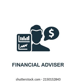 Financial Adviser Icon. Monochrome Simple Brain Process Icon For Templates, Web Design And Infographics