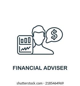 Financial Adviser Icon. Monochrome Simple Brain Process Icon For Templates, Web Design And Infographics