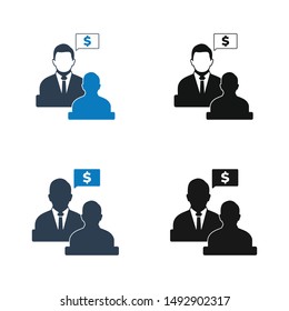 Financial Adviser Icon Set. Flat Style Vector EPS.