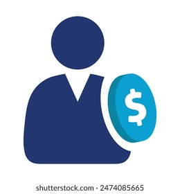 Ilustración vectorial de iconos de asesor financiero
