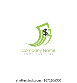 Financial adviser logo design layout. Business and finance creative icon concept. Money symbol template. Bubble speech with cash in negative space.