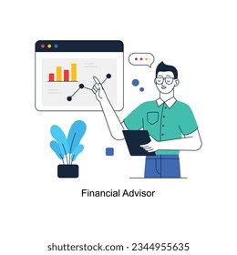 Financial Advisor abstract concept vector in a flat style stock illustration