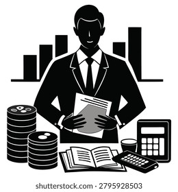 Financial advisor analyzing business growth and data with business, analysis