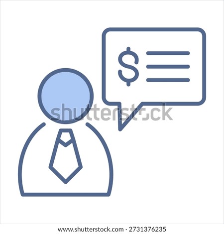Financial Advisor Blue Icon Vector Illustration