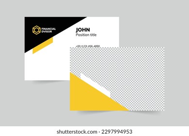 Financial Advisor business card template. A clean, modern, and high-quality design business card vector design. Editable and customize template business card