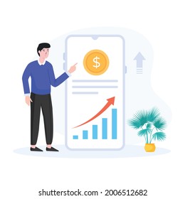Financial advisor character flat illustration 