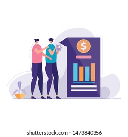 Financial Advisor With Colleague vector illustration