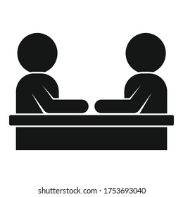 Icono de comunicación del asesor financiero. Ilustración simple del icono del vector de comunicación del asesor financiero para el diseño web aislado en fondo blanco