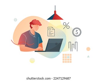 Financial Advisor - Detailed Technical Analysis - Abstract Illustration as EPS 10 File
