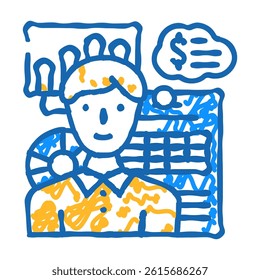 financial advisor doodle icon sketch vector. financial advisor sign. isolated symbol illustration