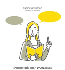 financial advisor, female, simple illustration