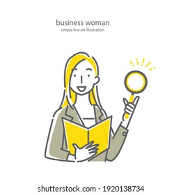 financial advisor, female, simple illustration