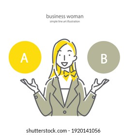 financial advisor, female, simple illustration