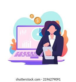 Financial advisor flat style illustration design