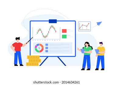 Asesor financiero en diseño de moda plana 