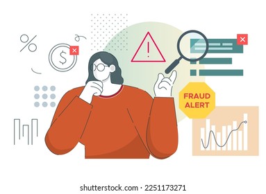 Financial Advisor - Fraud Alert - Abstract Illustration as EPS 10 File