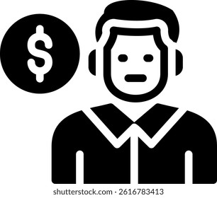 Financial Advisor Glyph Vector Icon Design