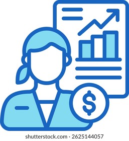 Ícone do Financial Advisor - Ilustração do Vetor Azul