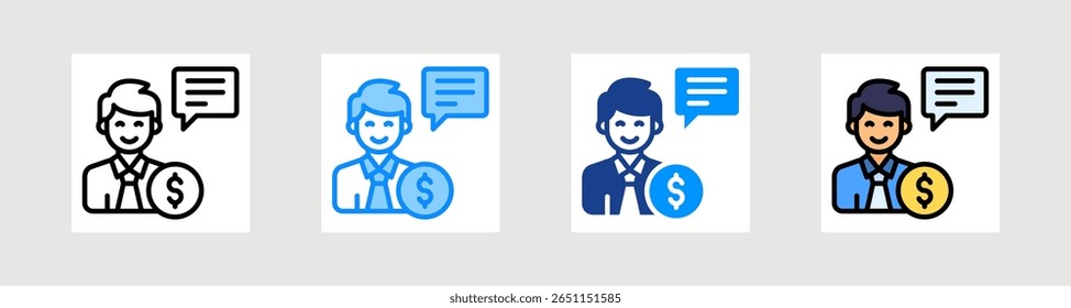 Conjunto de Coleções de Ícones do Financial Advisor - Vários Estilos