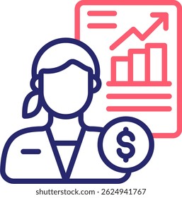 Ilustração do Vetor de Cores do Ícone do Financial Advisor