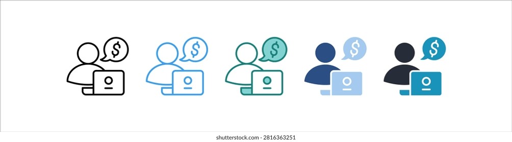 Financial Advisor Icon In Different Style Vector