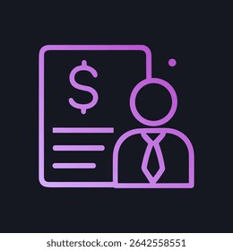 Ícone do Consultor Financeiro com símbolo de dólar. Ilustração de símbolo de ícone