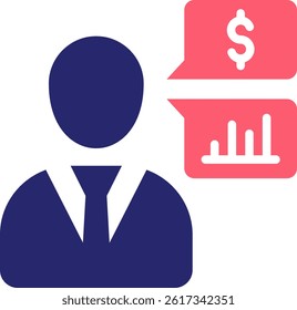 Financial Advisor Icon Fill Vector Illustration
