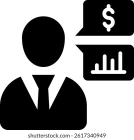 Financial Advisor Icon Glyph Vector Illustration