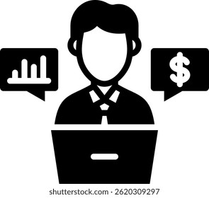 Ilustração do Vetor de Glifos do Ícone do Financial Advisor