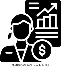 Ilustração do Vetor de Glifos do Ícone do Financial Advisor