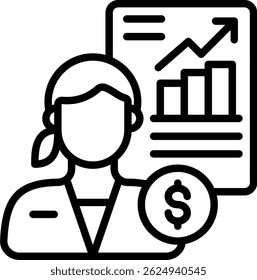 Ilustração do Vetor de Linha de Ícone do Financial Advisor