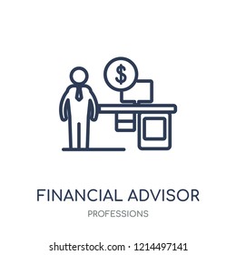 Financial Advisor icon. Financial Advisor linear symbol design from Professions collection. Simple outline element vector illustration on white background.