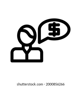 Finanzberater-Symbol oder Logo einzeln auf Zeichen, Vektorgrafik - hochwertige Vektorsymbole in schwarzem Stil
