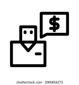 icono del asesor financiero o logotipo símbolo de signo aislado ilustración vectorial - iconos vectoriales de estilo negro de alta calidad
