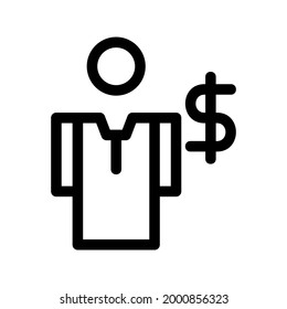 Finanzberater-Symbol oder Logo einzeln auf Zeichen, Vektorgrafik - hochwertige Vektorsymbole in schwarzem Stil
