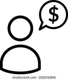 Financial Advisor Icon, Money Speech Bubble Vector, Finance Icon EPS, Money Talk