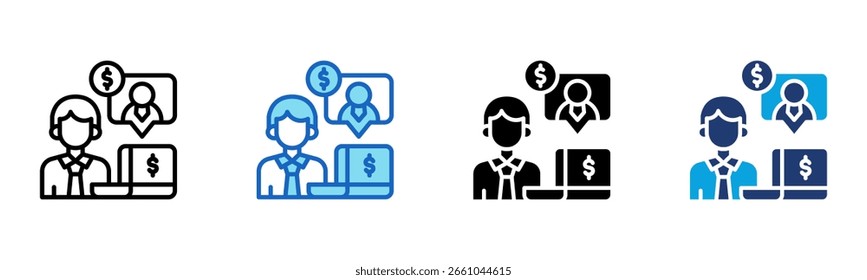 Ícone do Financial Advisor - Ilustração de Vetor com Vários Estilos