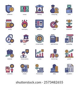 Financial Advisor Icon pack for your website, mobile, presentation, and logo design. Financial Advisor Icon filled color design. Vector graphics illustration and editable stroke.