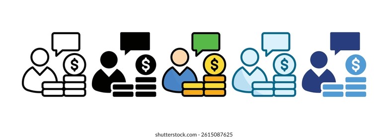 Financial Advisor Icon Set Multiple Style Collection
