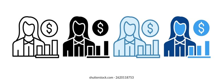 Ícone do Financial Advisor - Definir Coleção de Vários Estilos