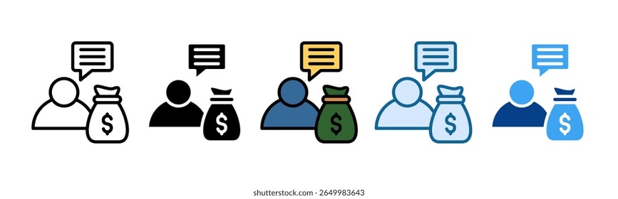 Financial Advisor Icon Set Multiple Style Collection