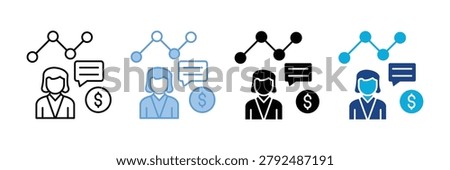 Financial Advisor Icon Set Multiple Style Collection